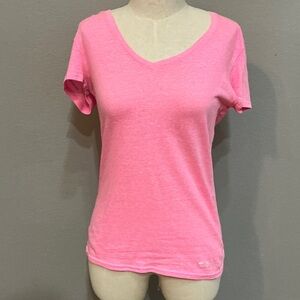 Under Armour Bright Pink V-Neck Tee